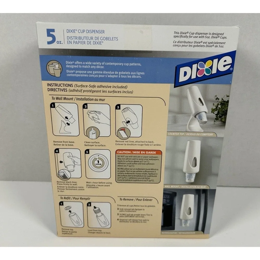 Vintage Dixie Cup Dispenser 5oz Countertop/Wall Mount NOS NEW Retro
